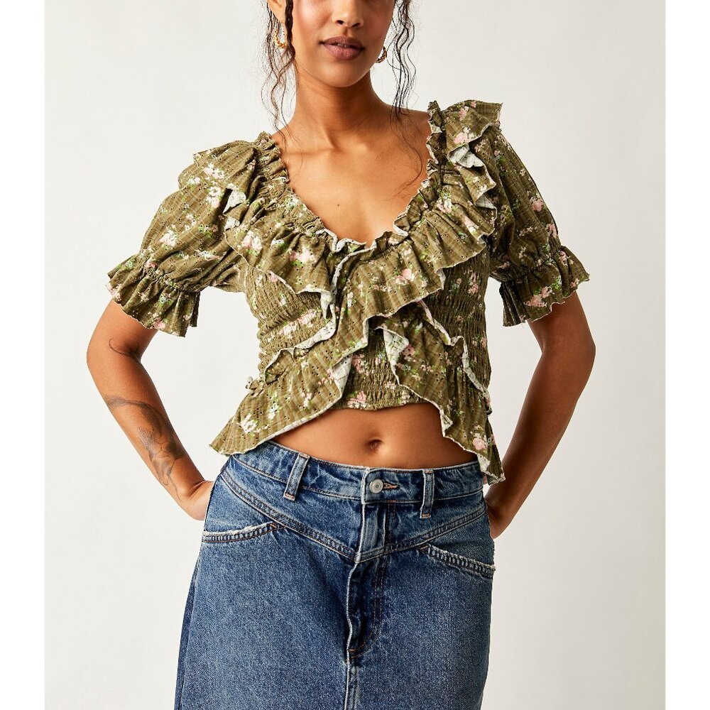 FREE PEOPLE Favorite Girl Top / Army Combo